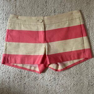 J Crew Pink and Beige Linen Shorts